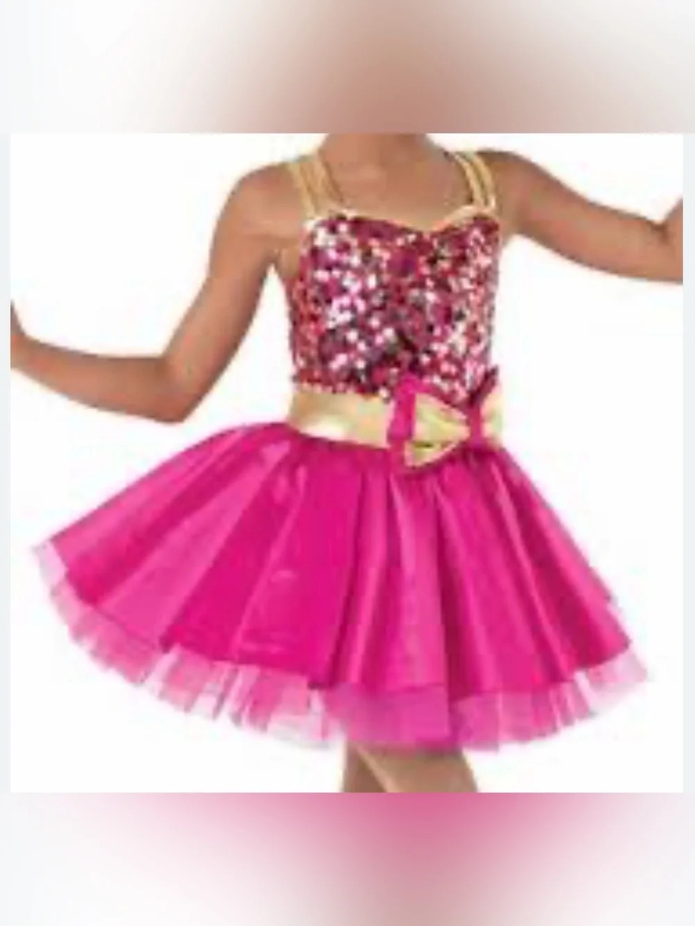 Weissman Girls Pink Sequin Tutu Costume with Gold Accents size MC